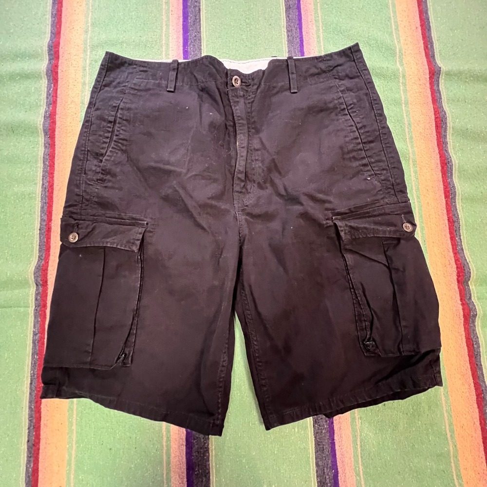 Levis Cargo Shorts Mens 36 Black Ripstop Cotton Utility Relaxed Fit 12463-0013